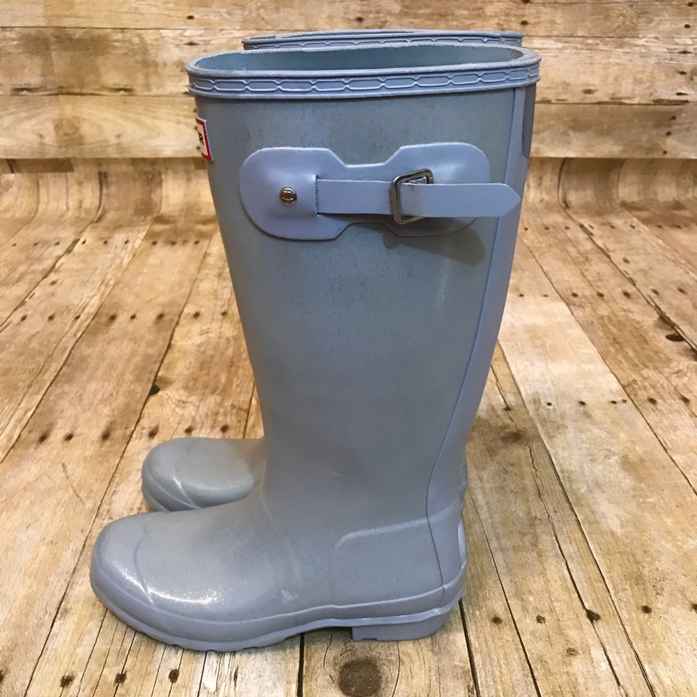 Hunter Blue Sparkle Glitter Boots Size 5 - Picture 4 of 8